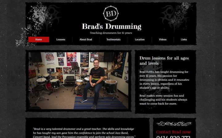 Website Design Help – Brads Drumming