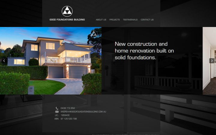 New Website Design – Good Foundations Building