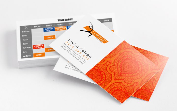 Print Design – Lunge Yoga Business Cards