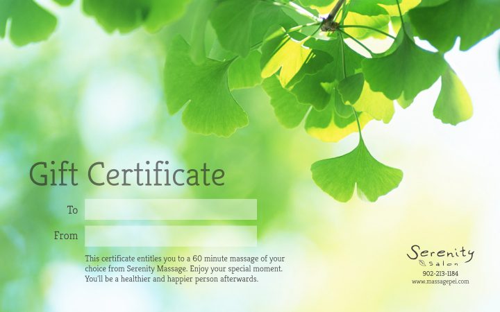 Print Design – Serenity Salon Gift Certificates